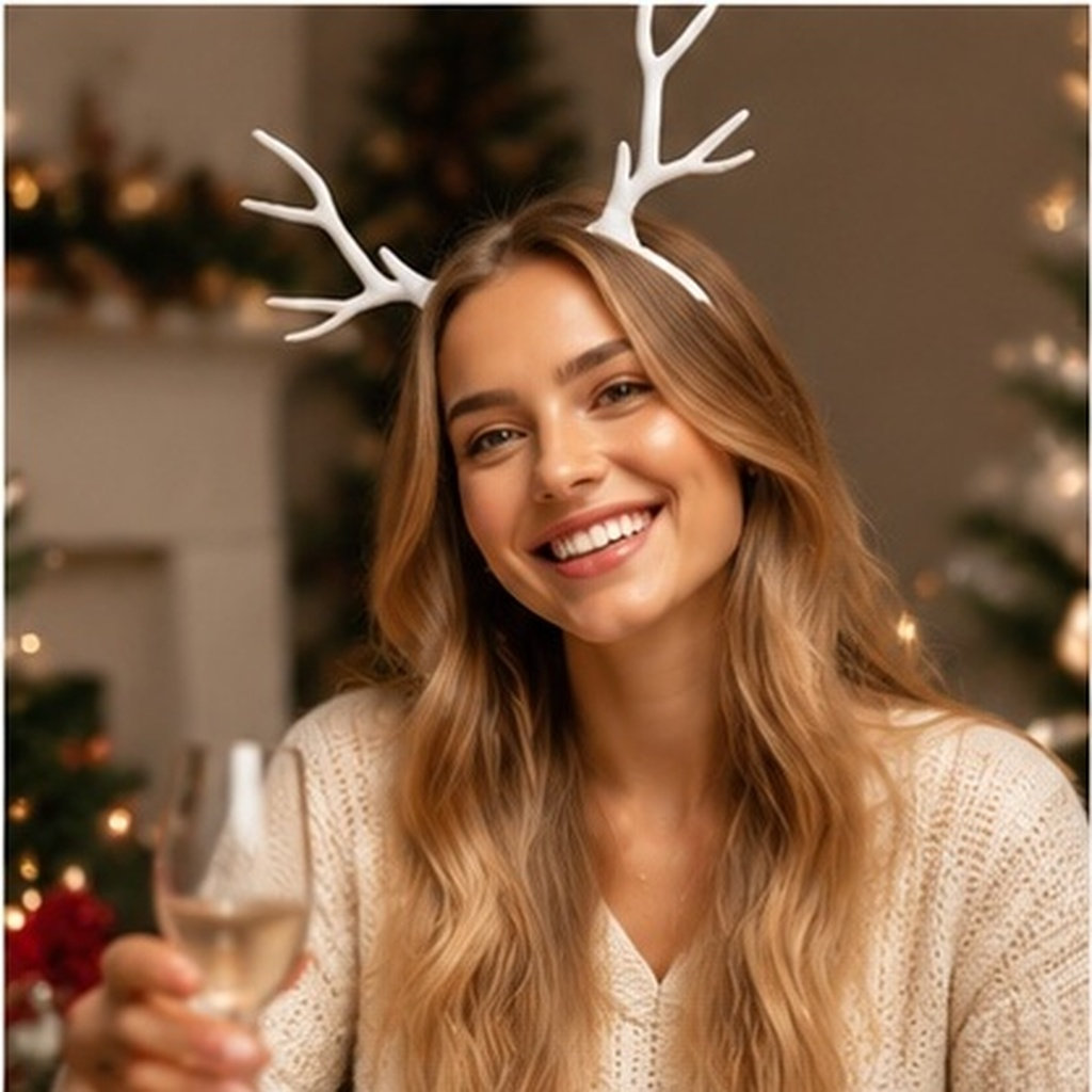 Reindeer Antlers Headband - 1Pcs Exquisite Reindeer Antler Hairband Xmas