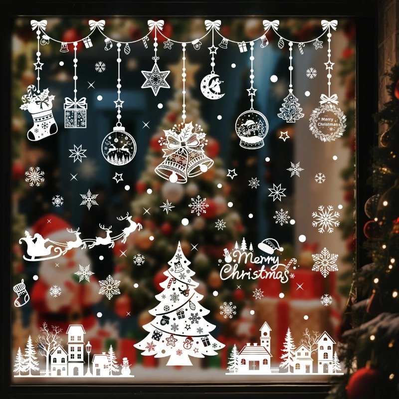 196pcs/9 Sheets Christmas Stat - đánh giá và giá Snowflake Window Decal