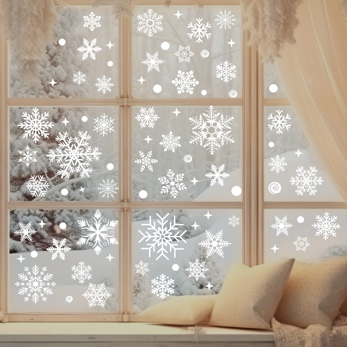 4 sheets Christmas Window Stic - đánh giá và giá Snowflake Window Decal