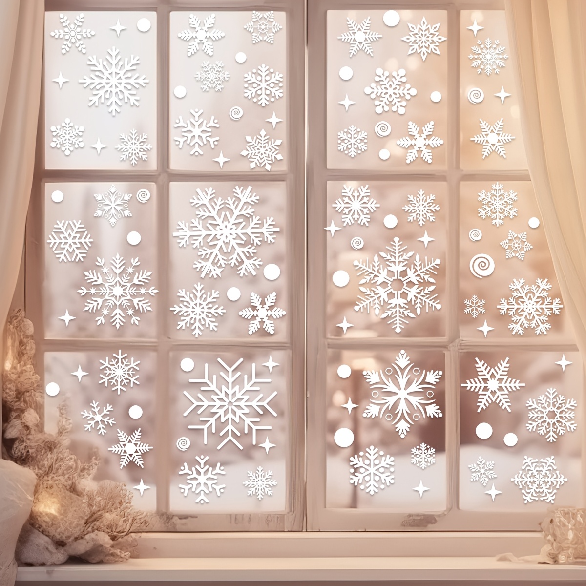 4 sheets Christmas Window Stic - đánh giá và giá Snowflake Window Decal