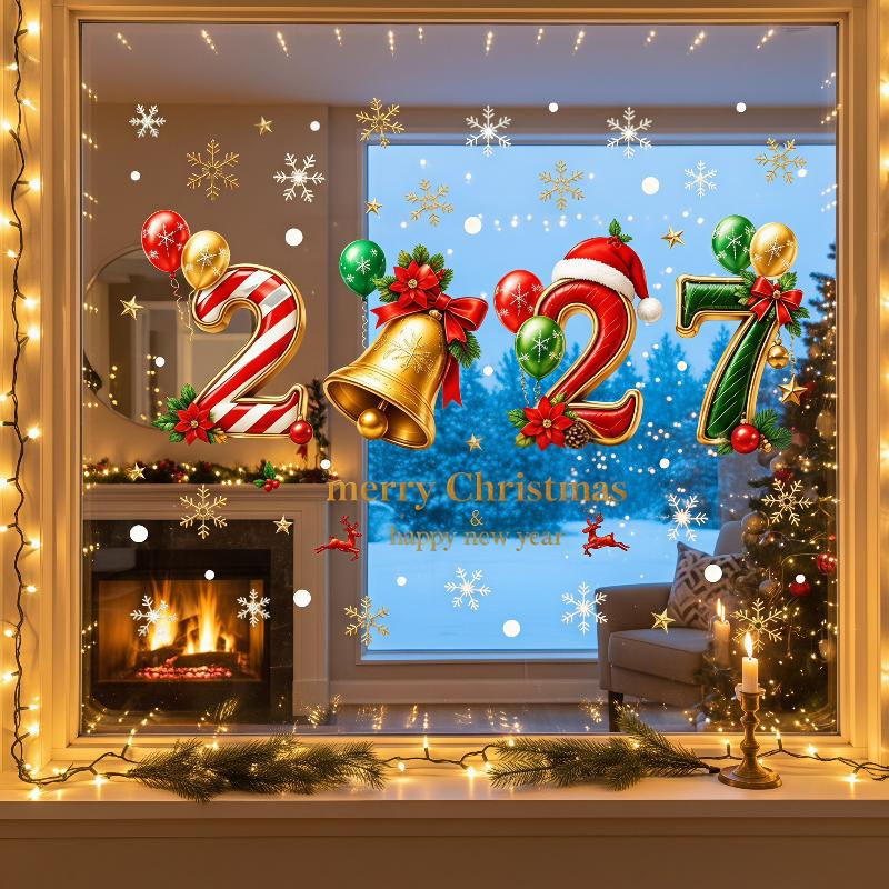 2027 New Year Christmas Static - đánh giá và giá Snowflake Window Decal