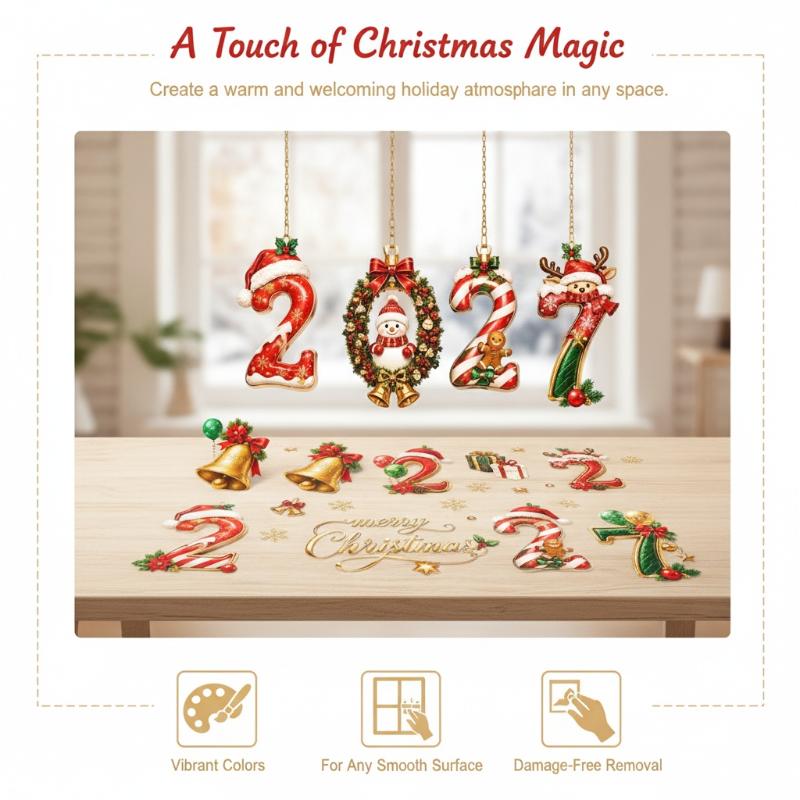 2027 New Year Christmas Static - đánh giá và giá Snowflake Window Decal
